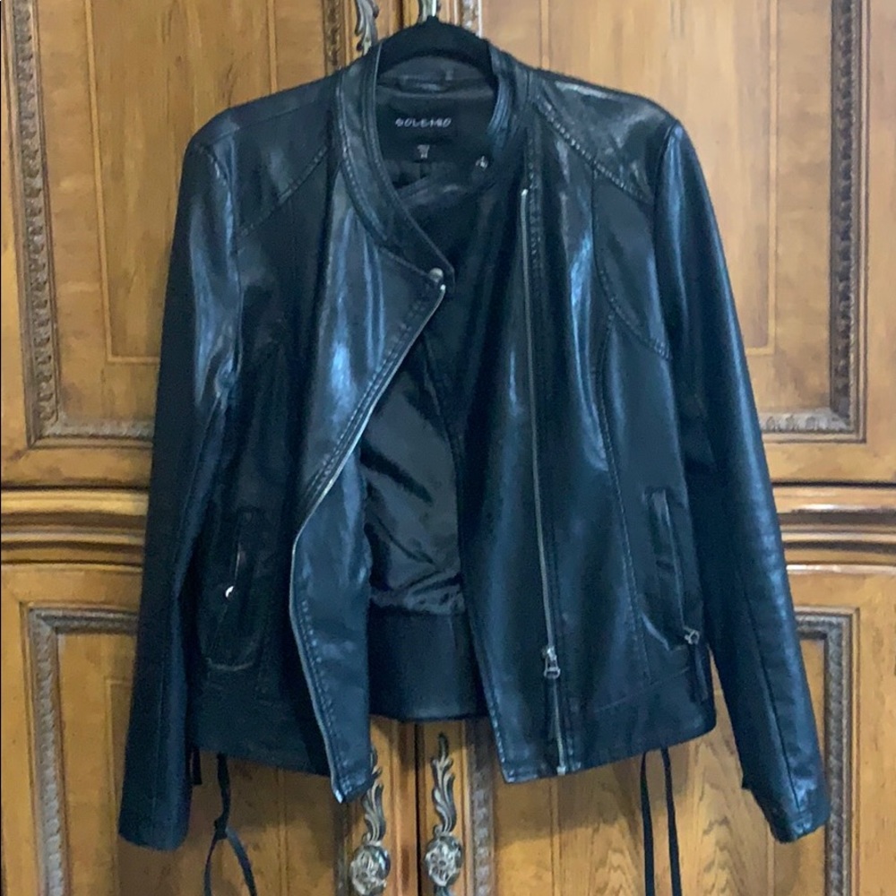 Black Faux Leather Moto jacket
